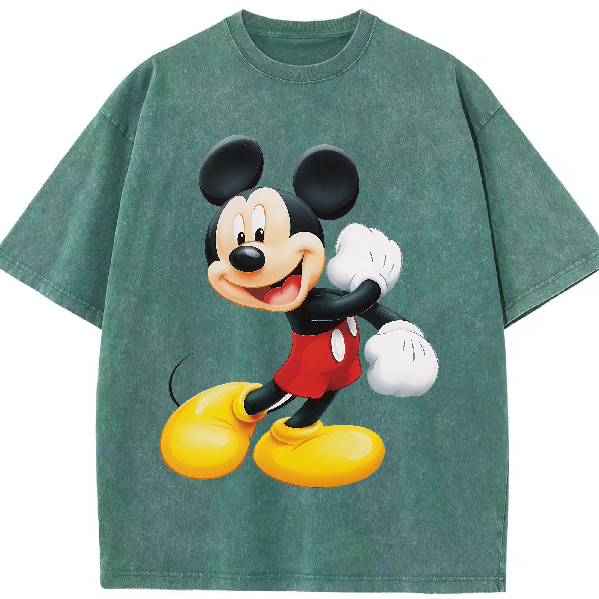 （画像用） ミッキーマウス Mickey Mouse 綿100% ヴィンテージ風 半袖Tシャツ（フロントプリント）